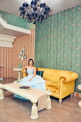 Blue Frill Lehenga SetKinjal Bhanushali (9)